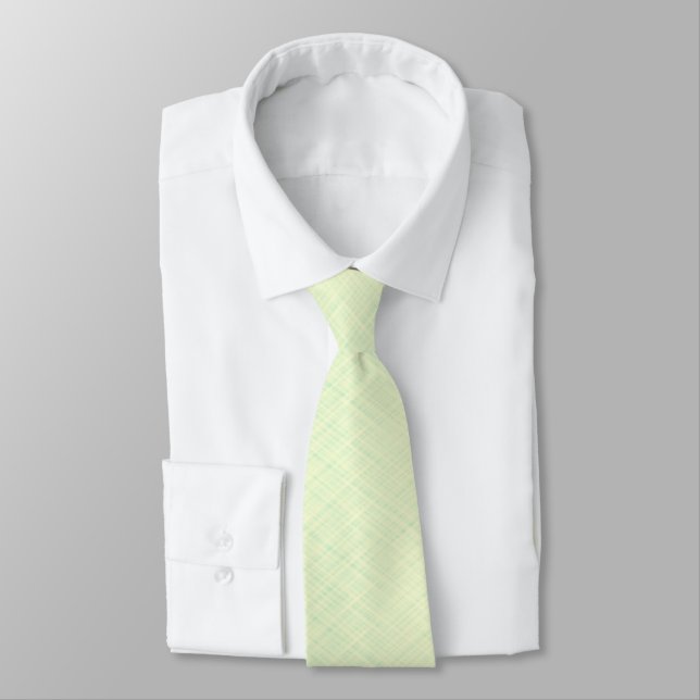 Light green textured. neck tie (Tied)