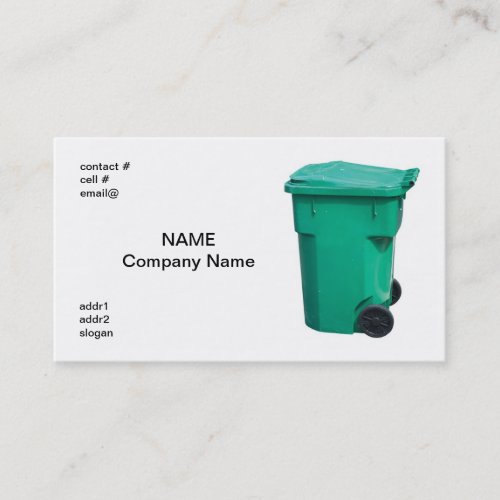 light  green trash can business card
