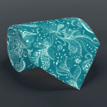 Light green & Turquoise Exotic Floral Swirls Tie<br><div class="desc">Elegant light green exotic floral swirls with hearts illustration in a seamless pattern over turquoise background you can change. If you need any assistance customizing any of my designs,  send me your email request. Free text formatting with live help available by request.</div>