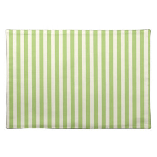 Light Green Vintage Ticking Stripe Farmhouse Cloth Placemat