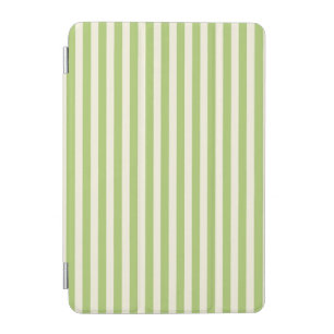 Light Green Vintage Ticking Stripe Farmhouse iPad Mini Cover