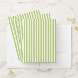  Light Green Vintage Ticking Stripe Farmhouse Pocket Folder