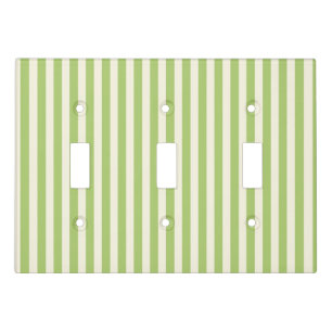 Light Green Vintage Ticking Stripe Farmhouse Switch Cover