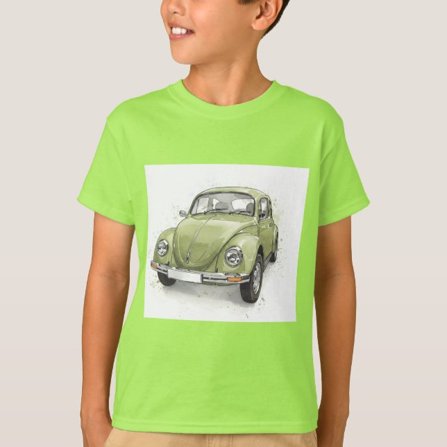 Light Green Volkswagen Beetle T-Shirt (Front)