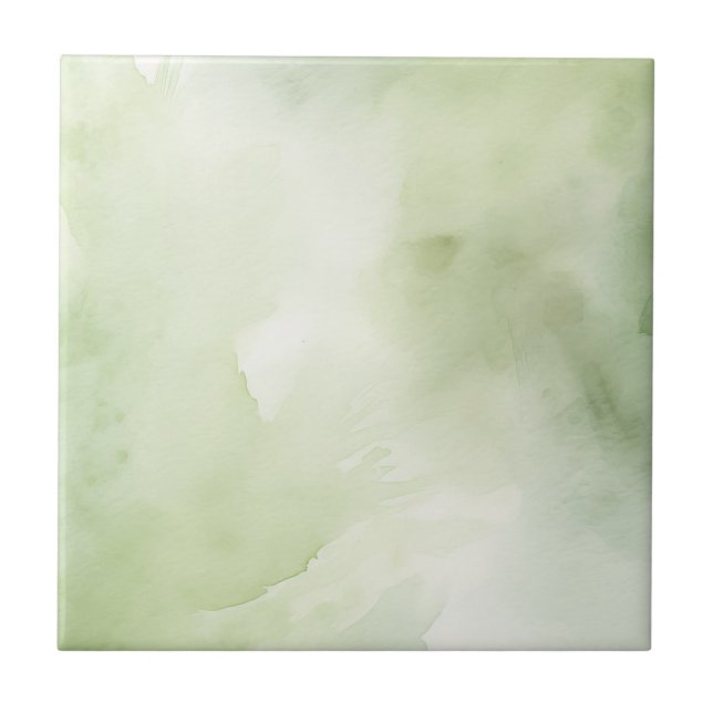 Light Green Watercolor Kitchen Bathroom Remodel Ceramic Tile (Front)