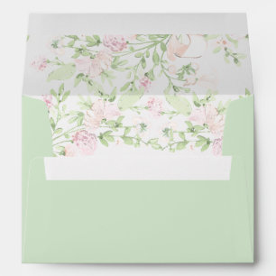 Light Green Watercolor Wedding Envelope