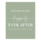 Light Green Welcome To Our Happily Ever After Sign