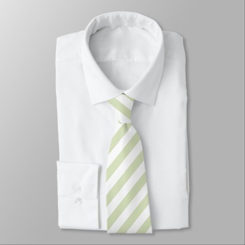 Light GreenWhite Striped Tie