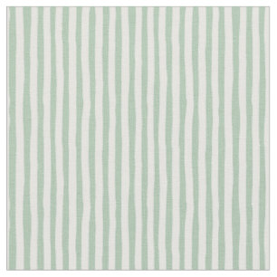 Light Green & White Wonky Stripes Fabric