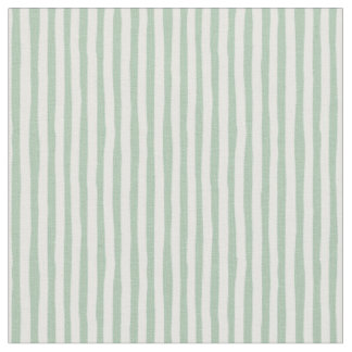 Light Green & White Wonky Stripes Fabric