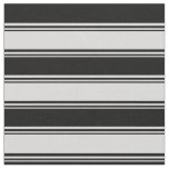 [ Thumbnail: Light Grey and Black Stripes Pattern Fabric ]
