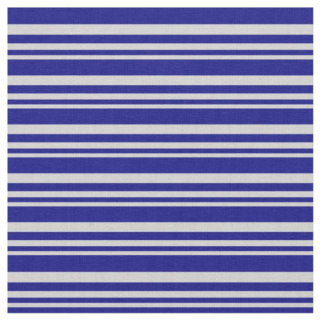 Light Grey and Blue Stripes Pattern Fabric (Close Up)