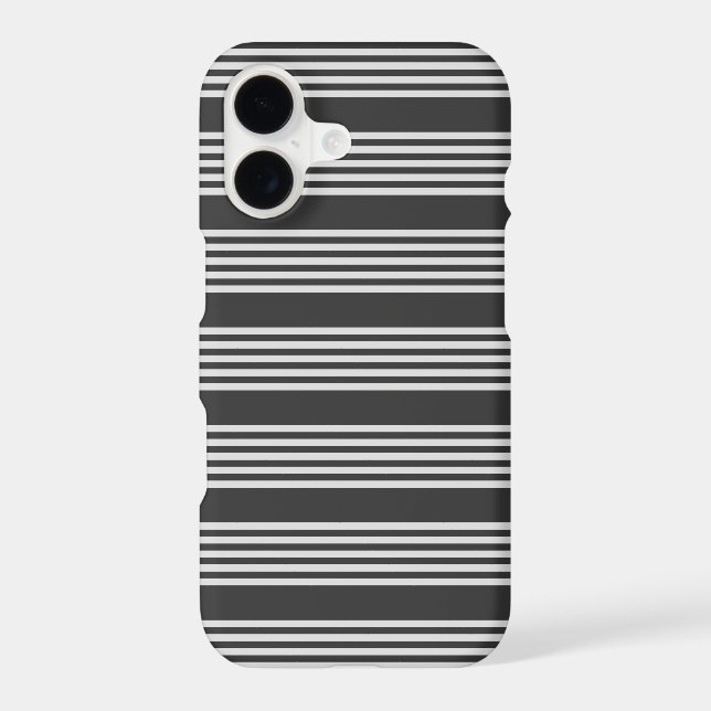Light grey and charcoal five stripes pattern iPhone case (Back)