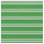 [ Thumbnail: Light Grey and Forest Green Colored Pattern Fabric ]