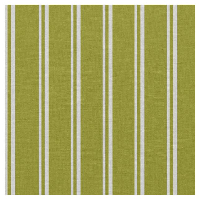 Light Grey and Green Lined/Striped Pattern Fabric (Close Up)