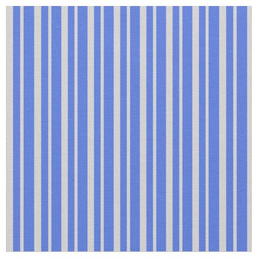 Light Grey and Royal Blue Stripes Pattern Fabric