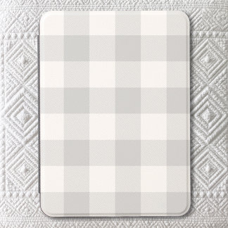 Light Grey and White Buffalo Plaid Gingham Kindle Cover