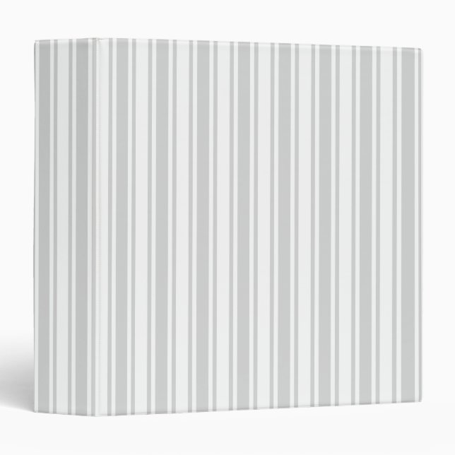 Light grey and white candy stripes 3 ring binder (Front/Spine)