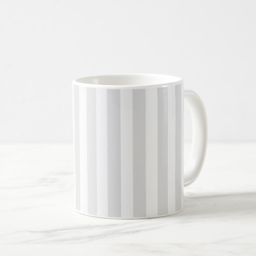 Light grey and white candy stripes coffee mug