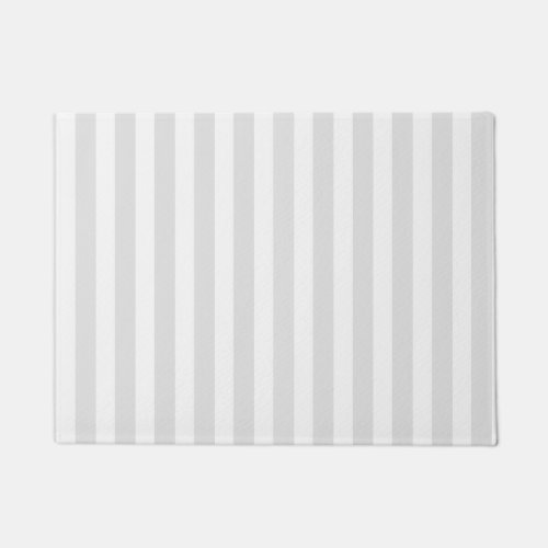 Light grey and white candy stripes doormat