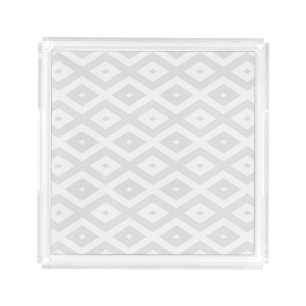 Light grey and white diamond pattern acrylic tray