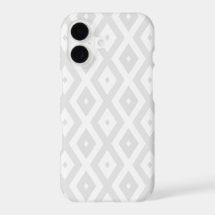 Light grey and white diamond pattern iPhone 17 case
