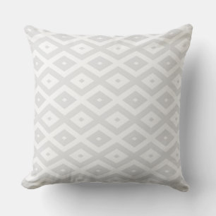 Light grey and white diamond pattern throw pillow