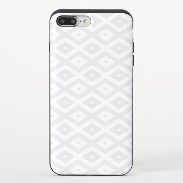 Light grey and white diamond pattern uncommon iPhone case (Back)