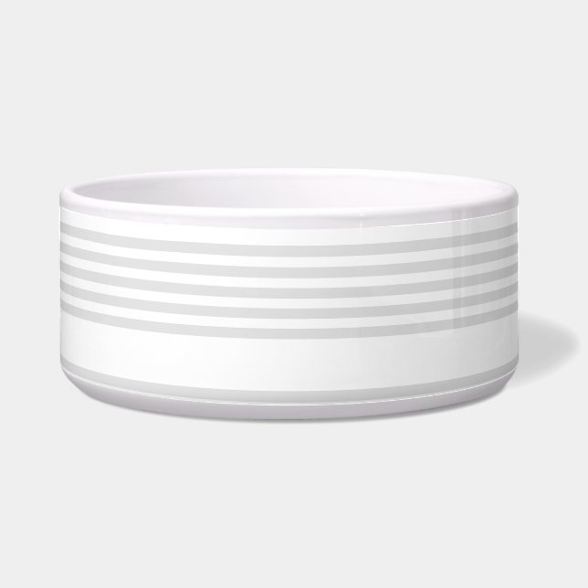 Light grey and white five stripes pattern bowl (Front)