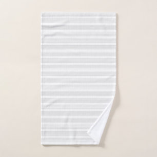 Light grey and white five stripes pattern hand towel 