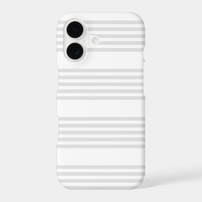 Light grey and white five stripes pattern iPhone case (Back)