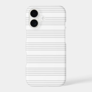 Light grey and white five stripes pattern iPhone 17 case