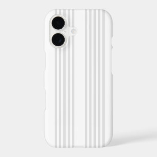 Light grey and white five stripes pattern iPhone 17 case