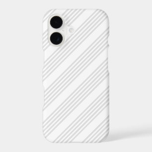Light grey and white five stripes pattern iPhone 17 case