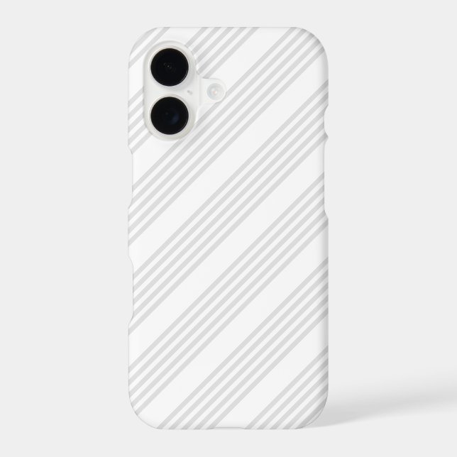 Light grey and white five stripes pattern iPhone case (Back)