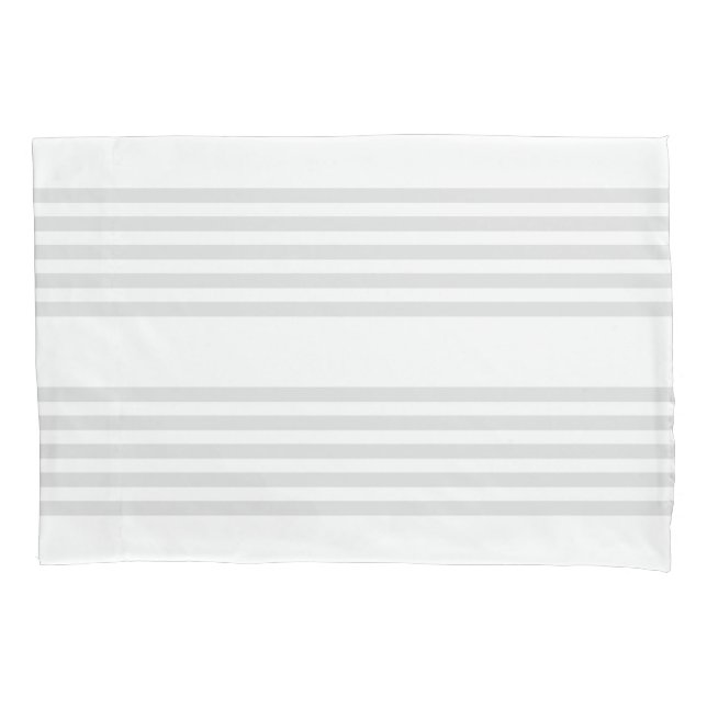 Light grey and white five stripes pattern pillow case (Front)