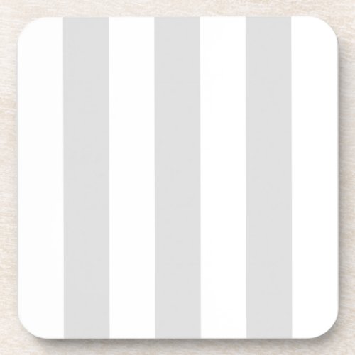 Light Grey and White XL Stripe Pattern Coaster