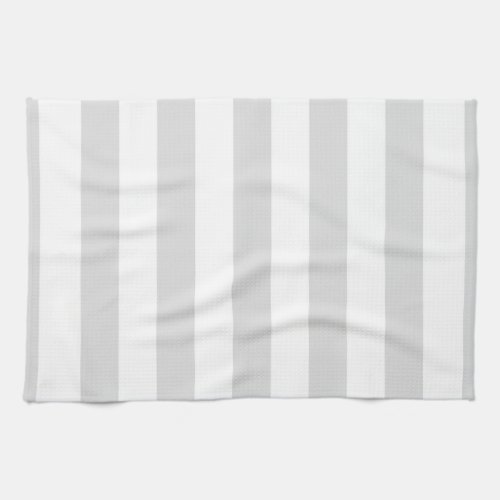 Light Grey and White XL Stripe Pattern Kitchen Towel