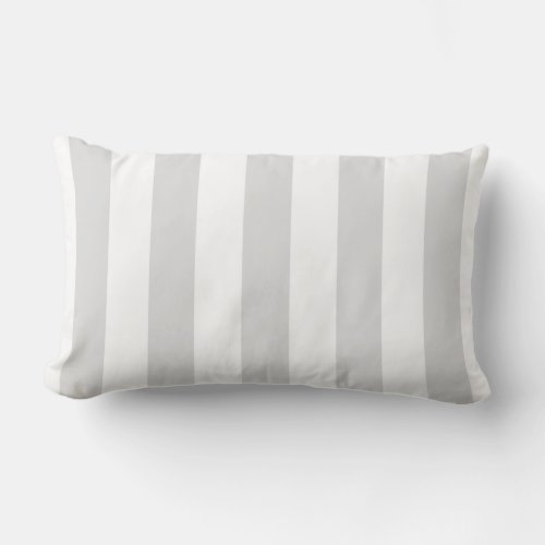 Light Grey and White XL Stripe Pattern Lumbar Pillow