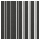 [ Thumbnail: Light Grey & Black Colored Lined Pattern Fabric ]