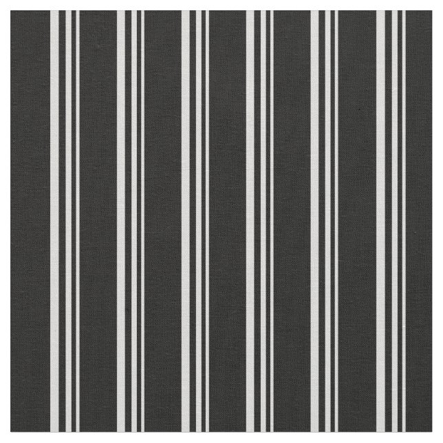 Light Grey & Black Colored Lined Pattern Fabric (Close Up)