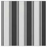 [ Thumbnail: Light Grey & Black Colored Stripes Pattern Fabric ]