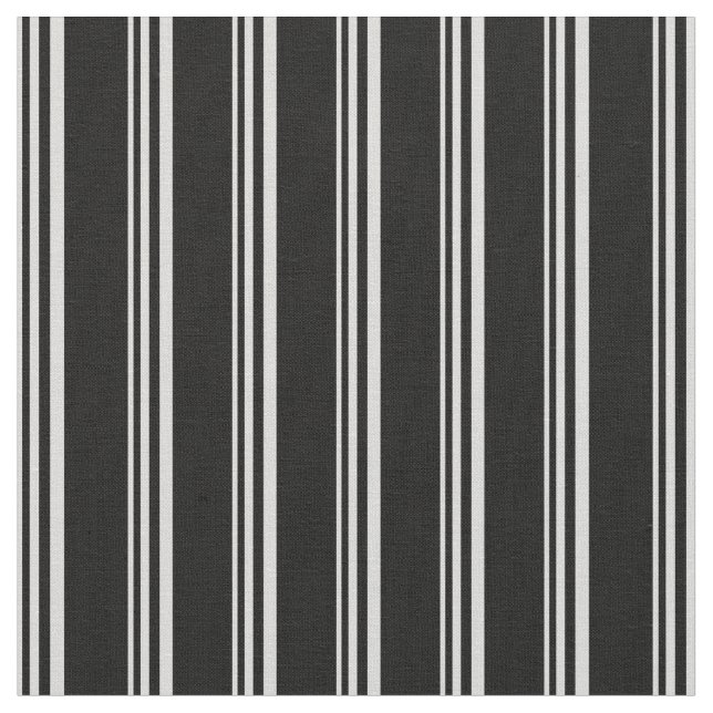 Light Grey & Black Lines Pattern Fabric (Close Up)