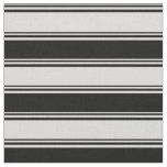 Light Grey &amp; Black Striped Pattern Fabric