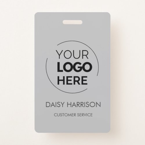 Light Grey Business ID  Modern Custom Employee Badge