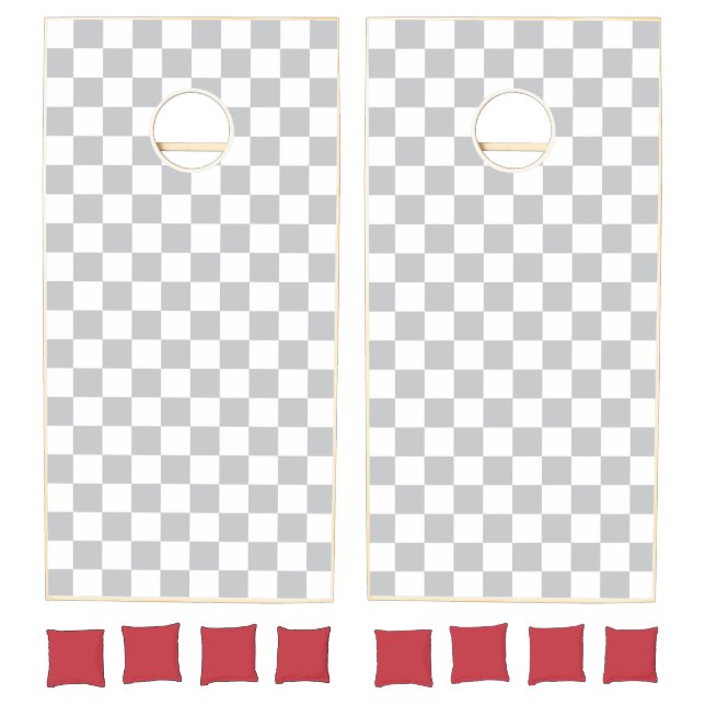 Light Grey Checkerboard Pattern Cornhole Set (Set)