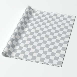 Light Grey Checkerboard Pattern Wrapping Paper