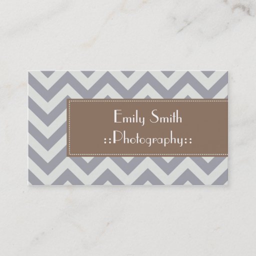 Customizable Light Grey Chevron Sophisticated Business Cards