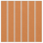 [ Thumbnail: Light Grey & Chocolate Stripes Pattern Fabric ]