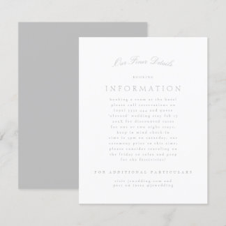 Light Grey Classic Elegant Formal Wedding Enclosure Card